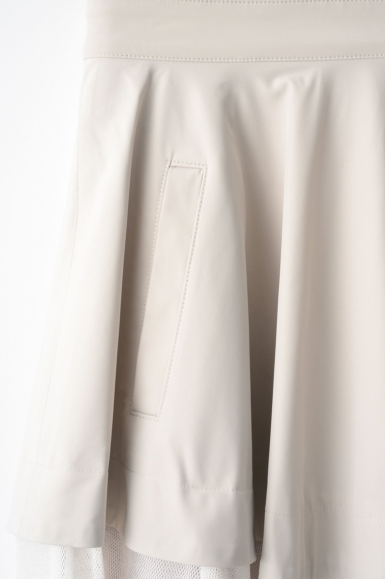 Military layered flare skirt (Light gray)