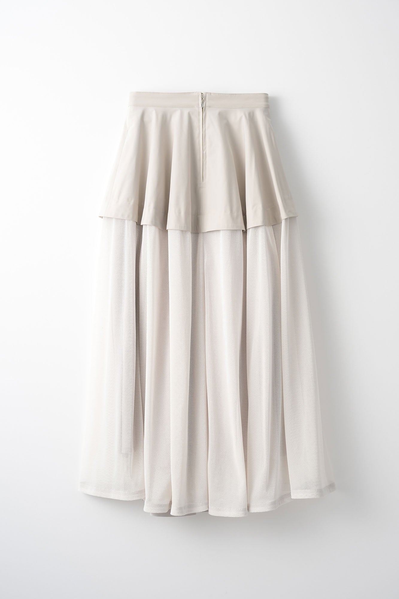 Military layered flare skirt (Light gray)