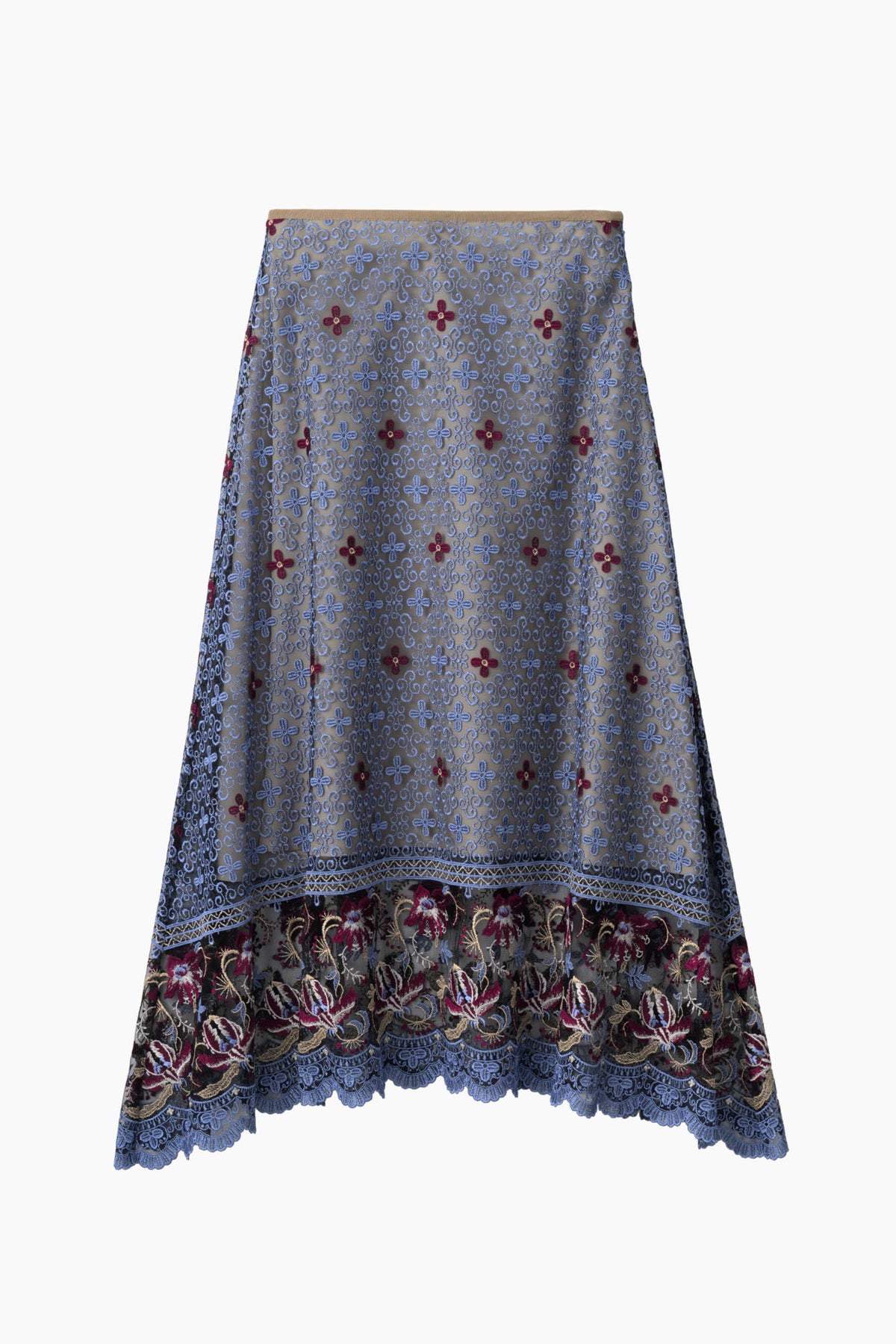 Everlasting embroidery lace skirt (Blue)