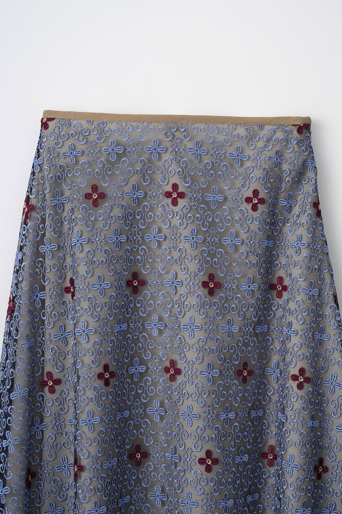 Everlasting embroidery lace skirt (Blue)