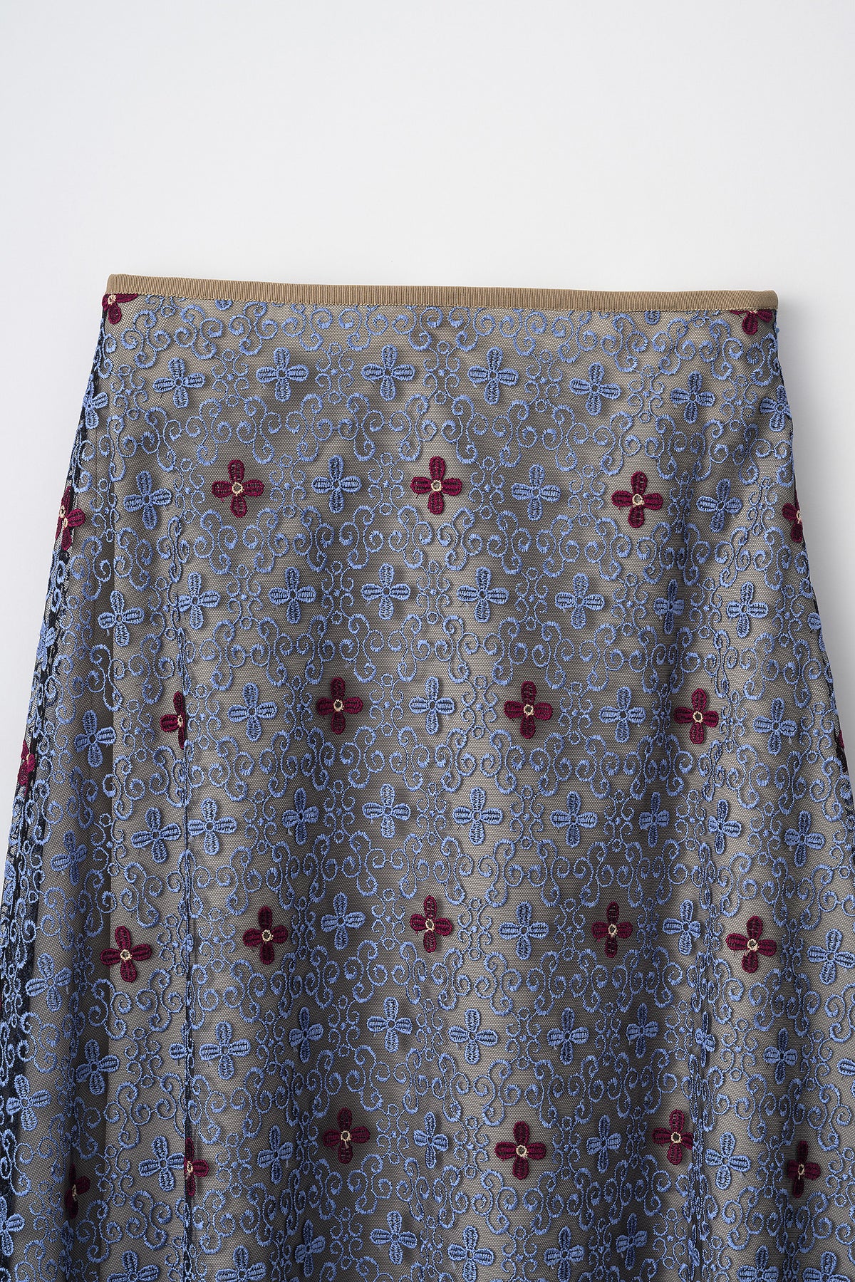 Everlasting embroidery lace skirt (Blue)