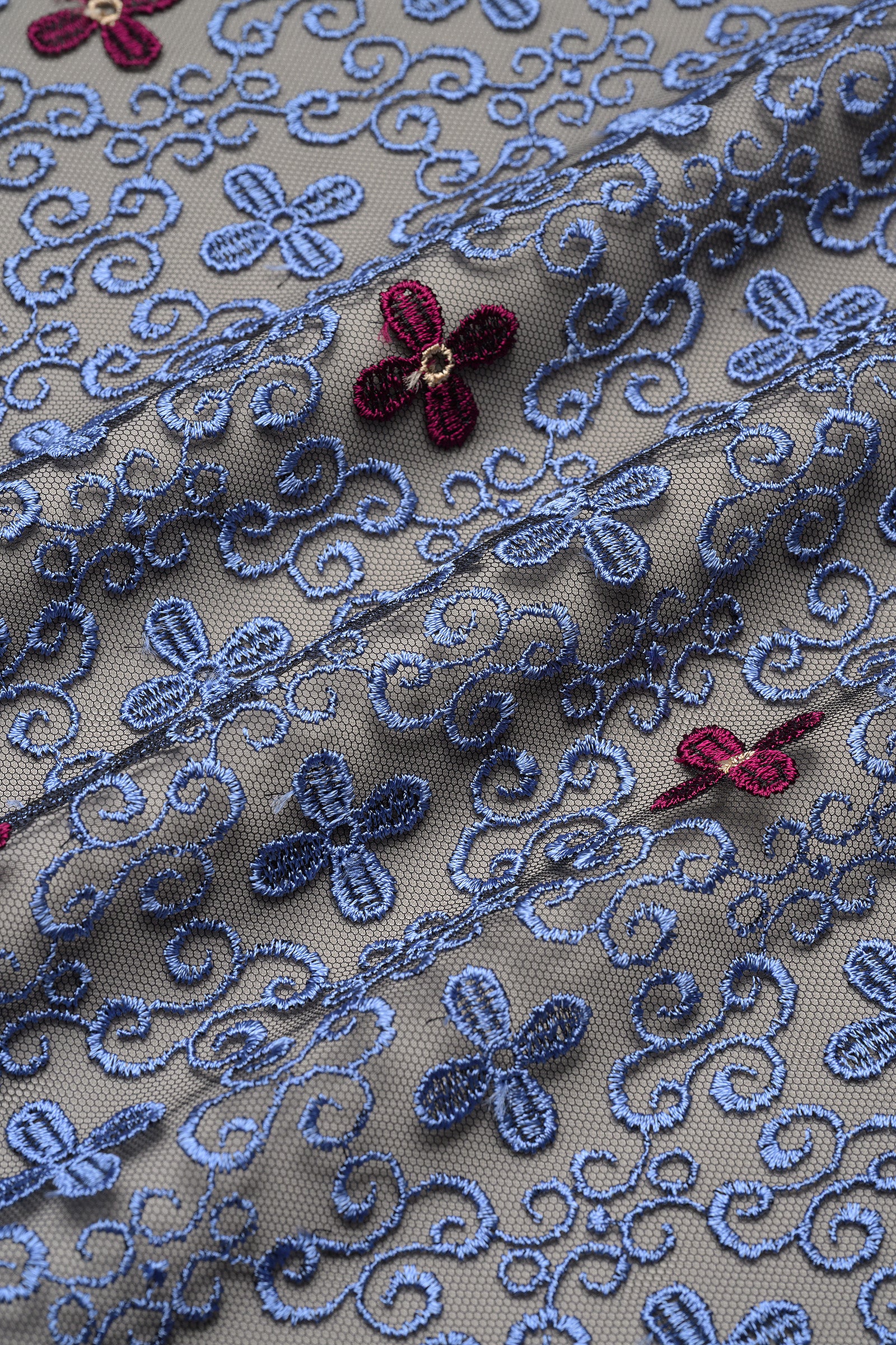 Everlasting embroidery lace skirt (Blue)