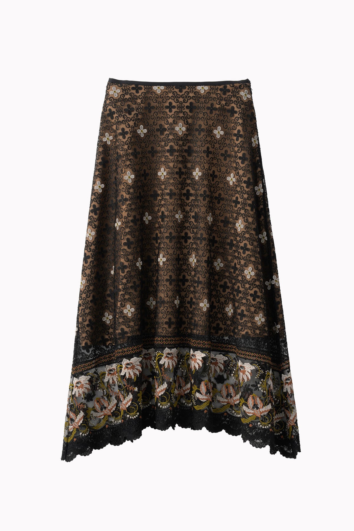 Everlasting embroidery lace skirt (Black)