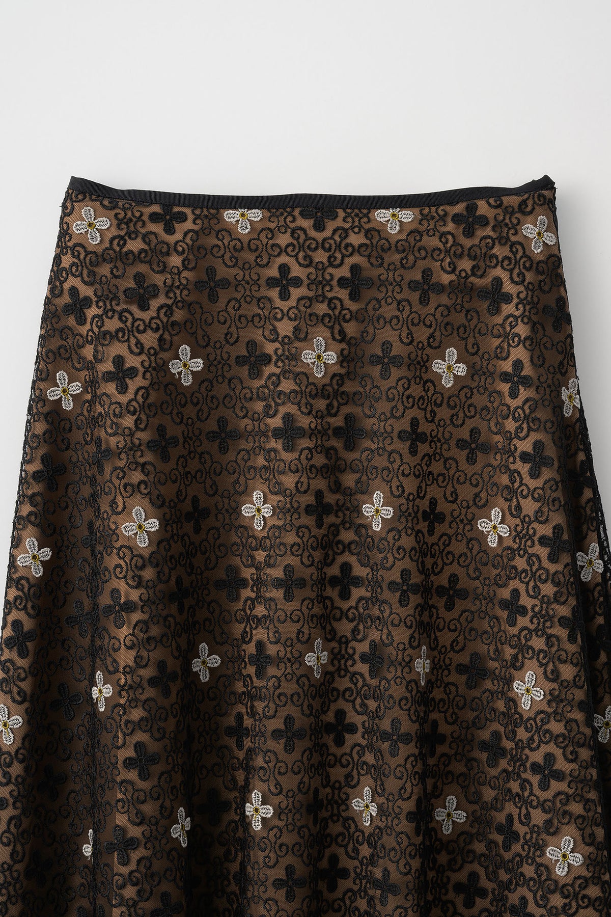 Everlasting embroidery lace skirt (Black)