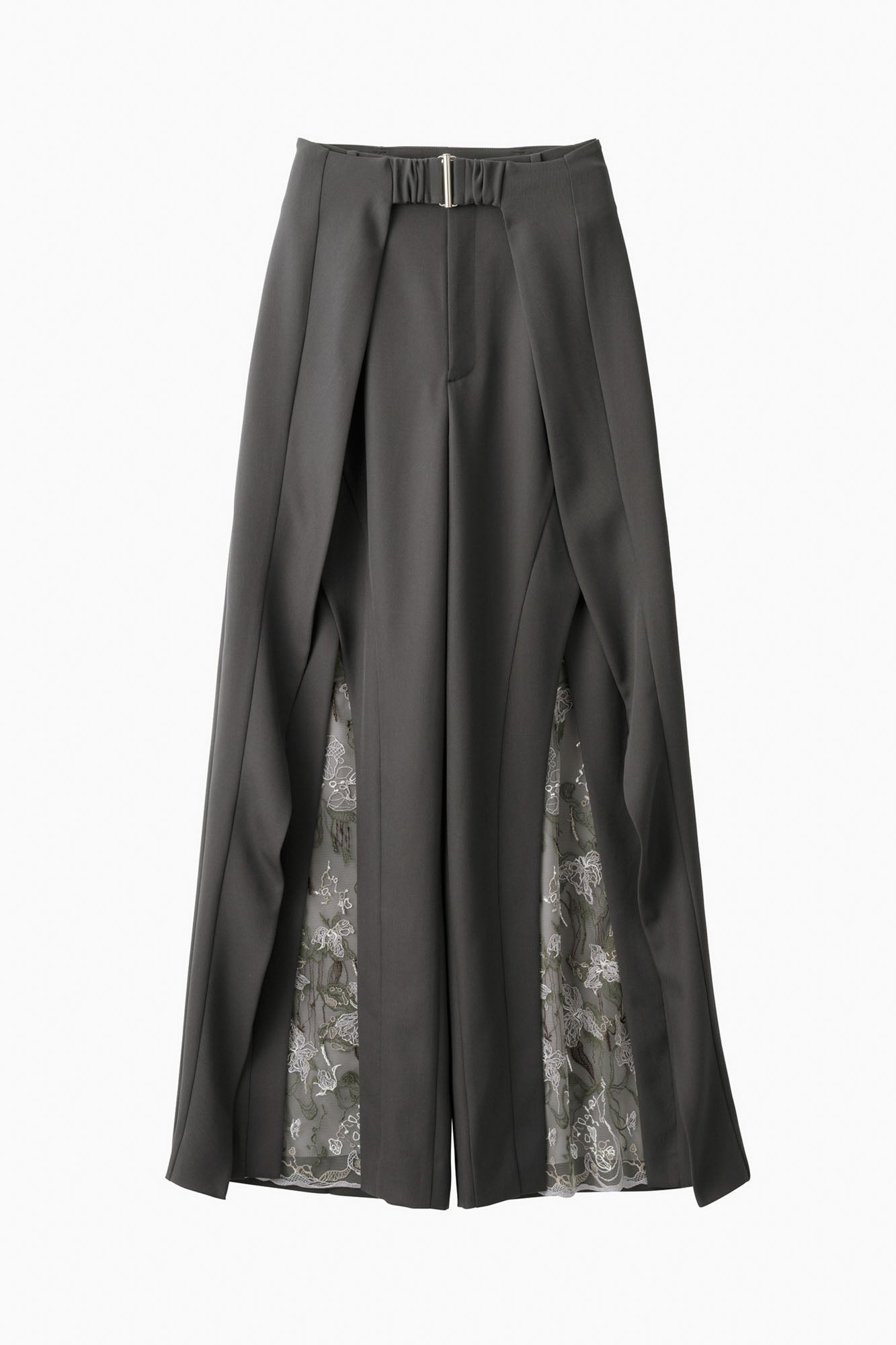 Tears flower lace slacks (Gray)