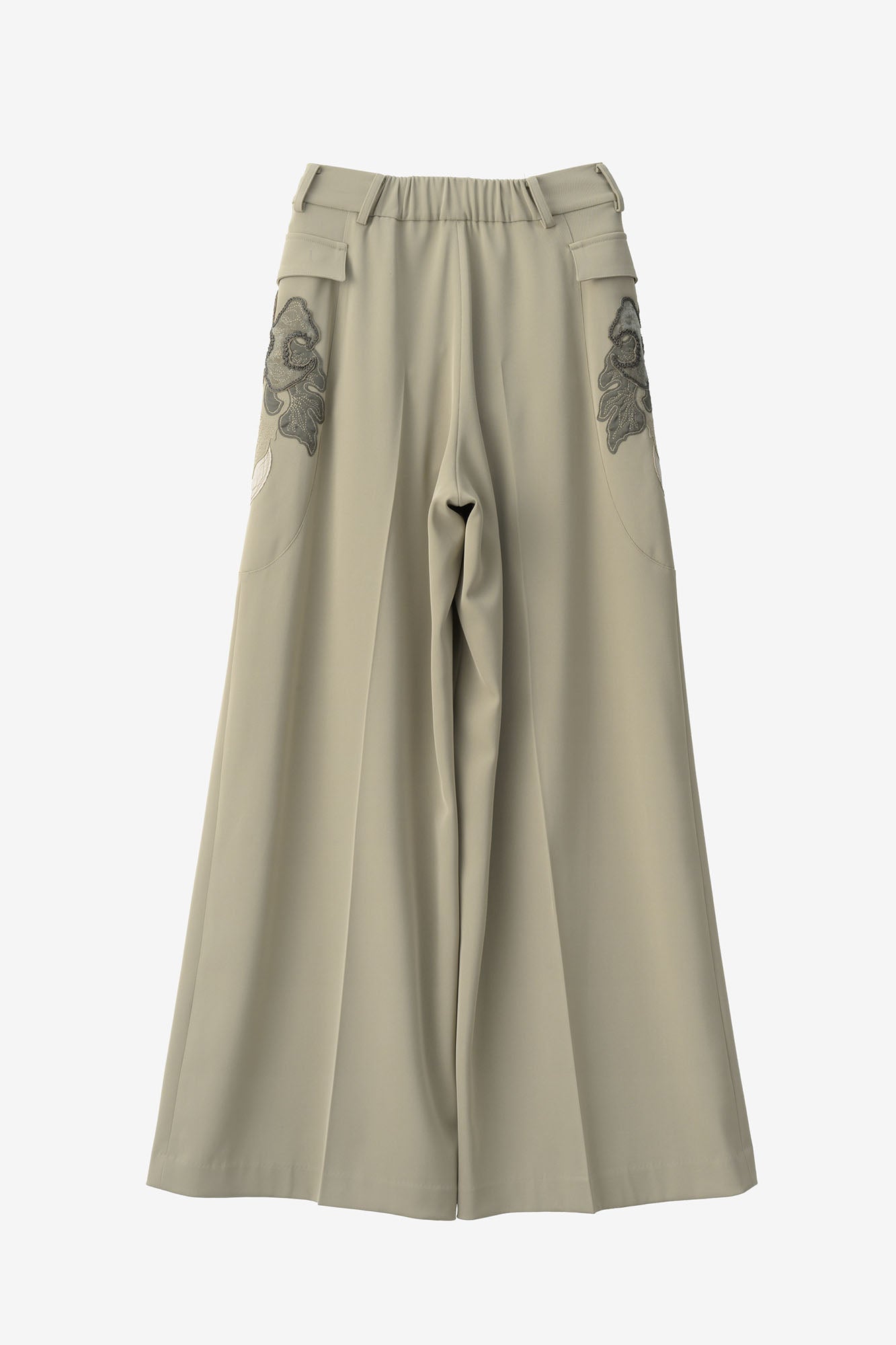 Patchwork embroidered slacks (Smoked khaki)