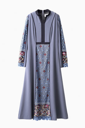 Framed flower lace dress (Blue)