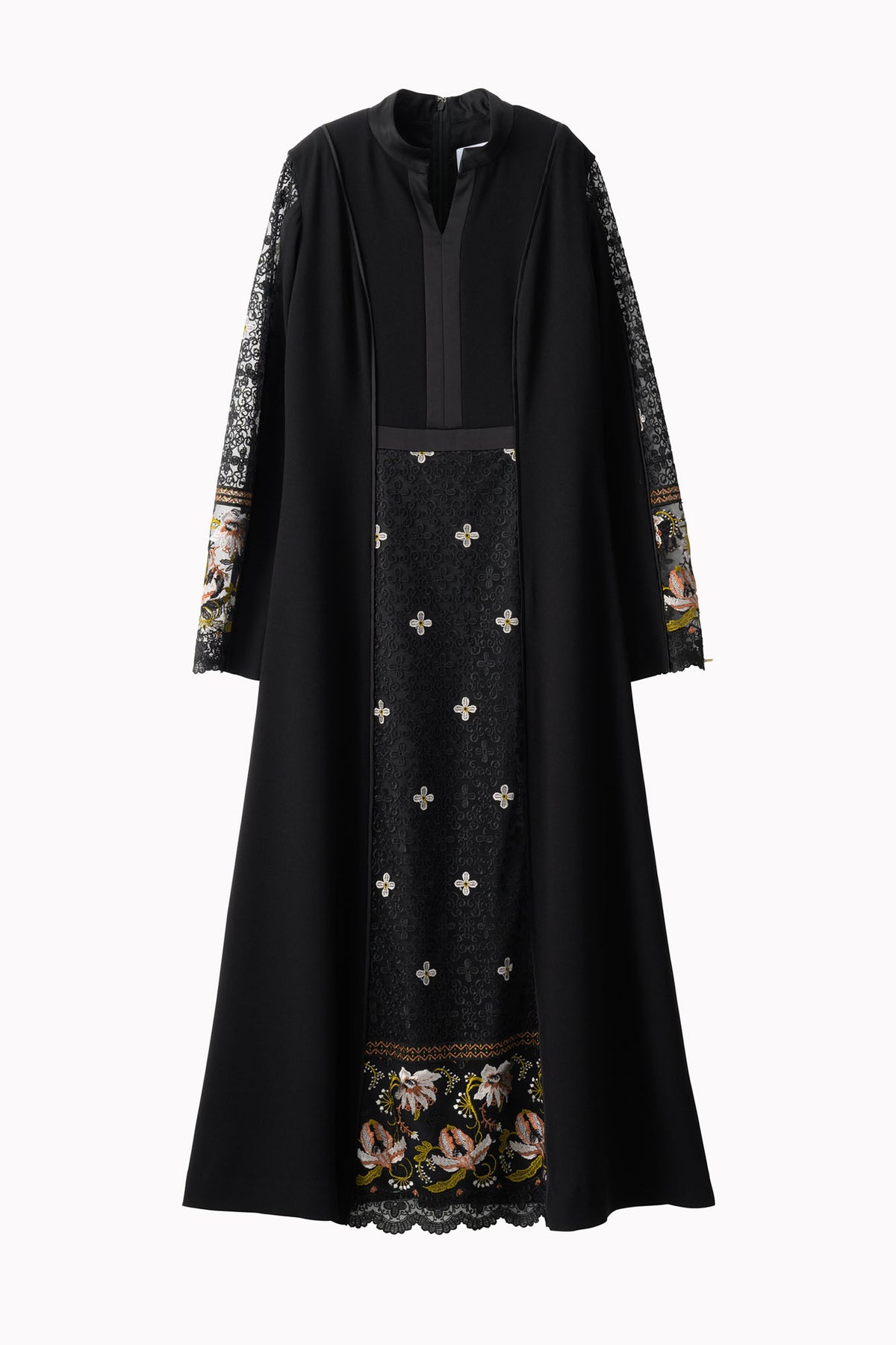 Framed flower lace dress (Black)