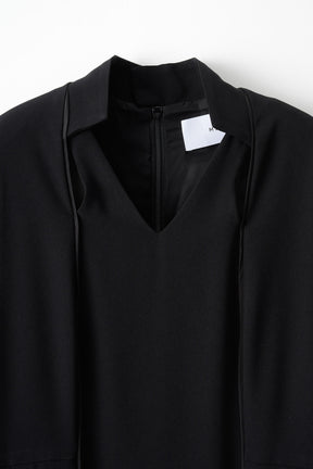 Petal collar lace dress (Black)