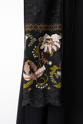 Petal collar lace dress (Black)