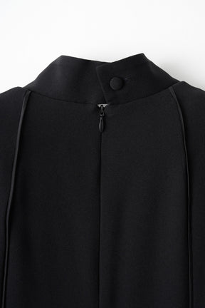 Petal collar lace dress (Black)