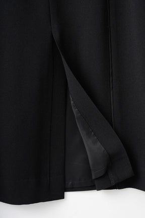 Petal collar lace dress (Black)