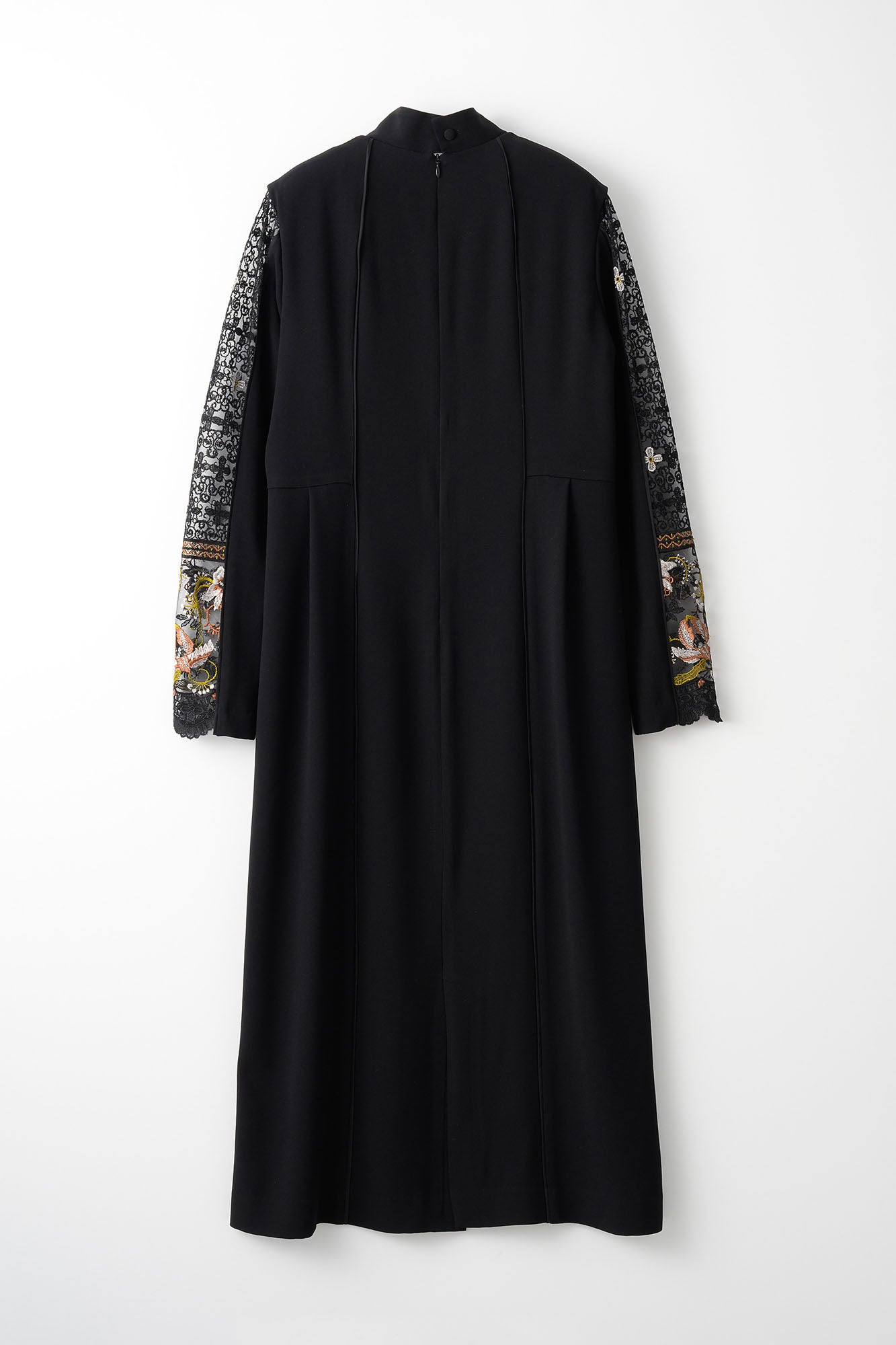Petal collar lace dress (Black)