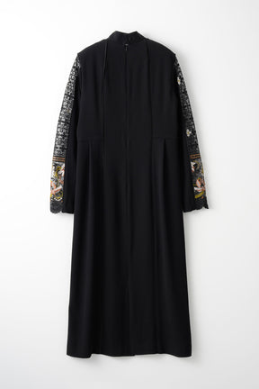 Petal collar lace dress (Black)