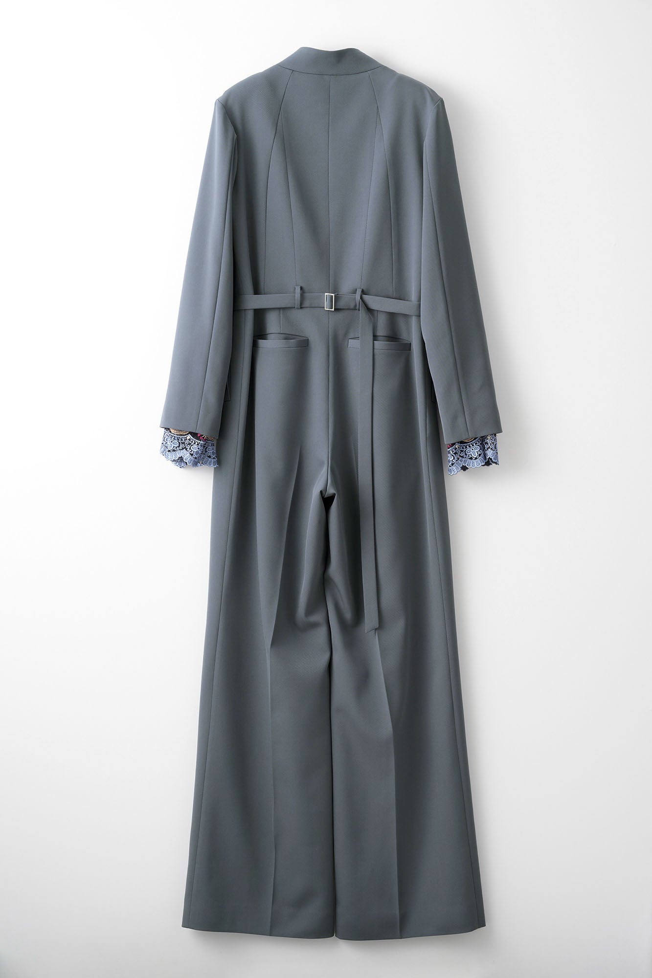 Slit sleeve lace jumpsuit (Blue)