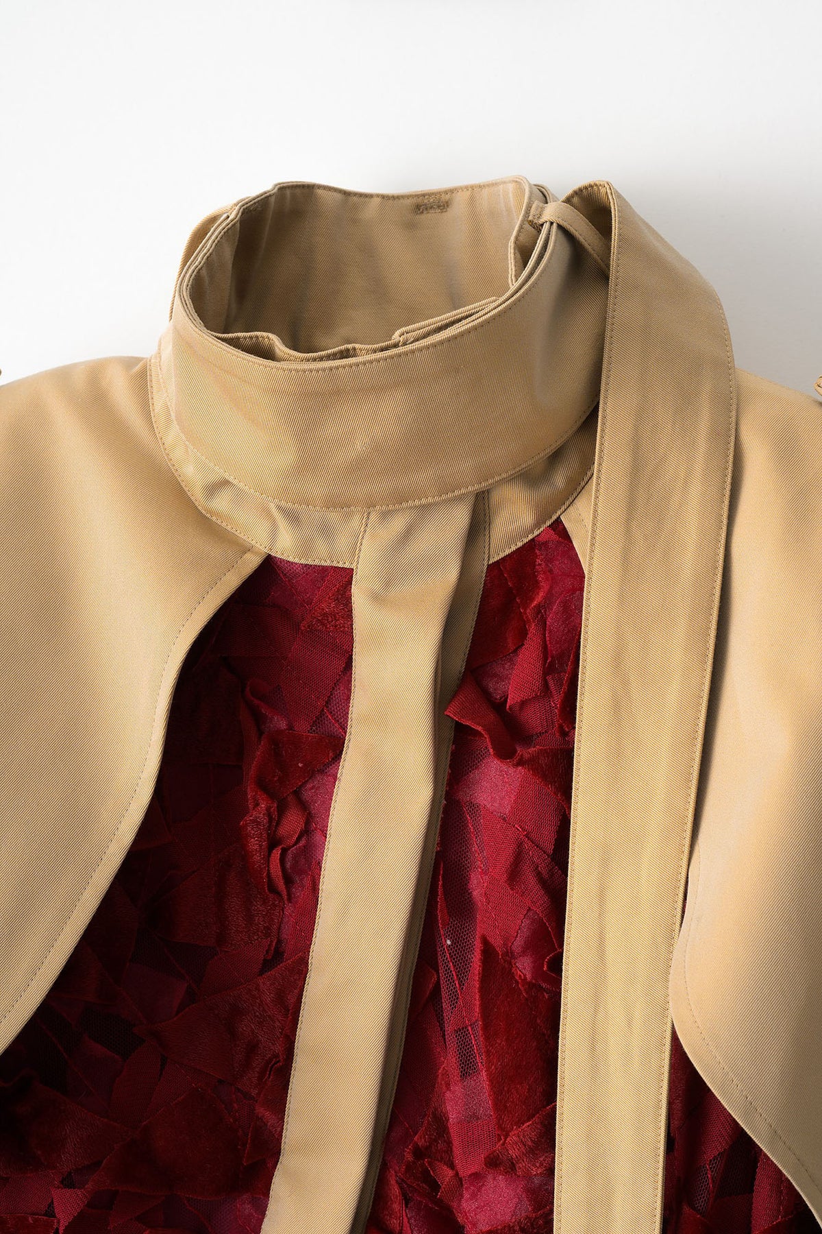 Petals carpet embroidered dress (Red)