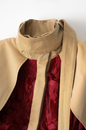 Petals carpet embroidered dress (Red)