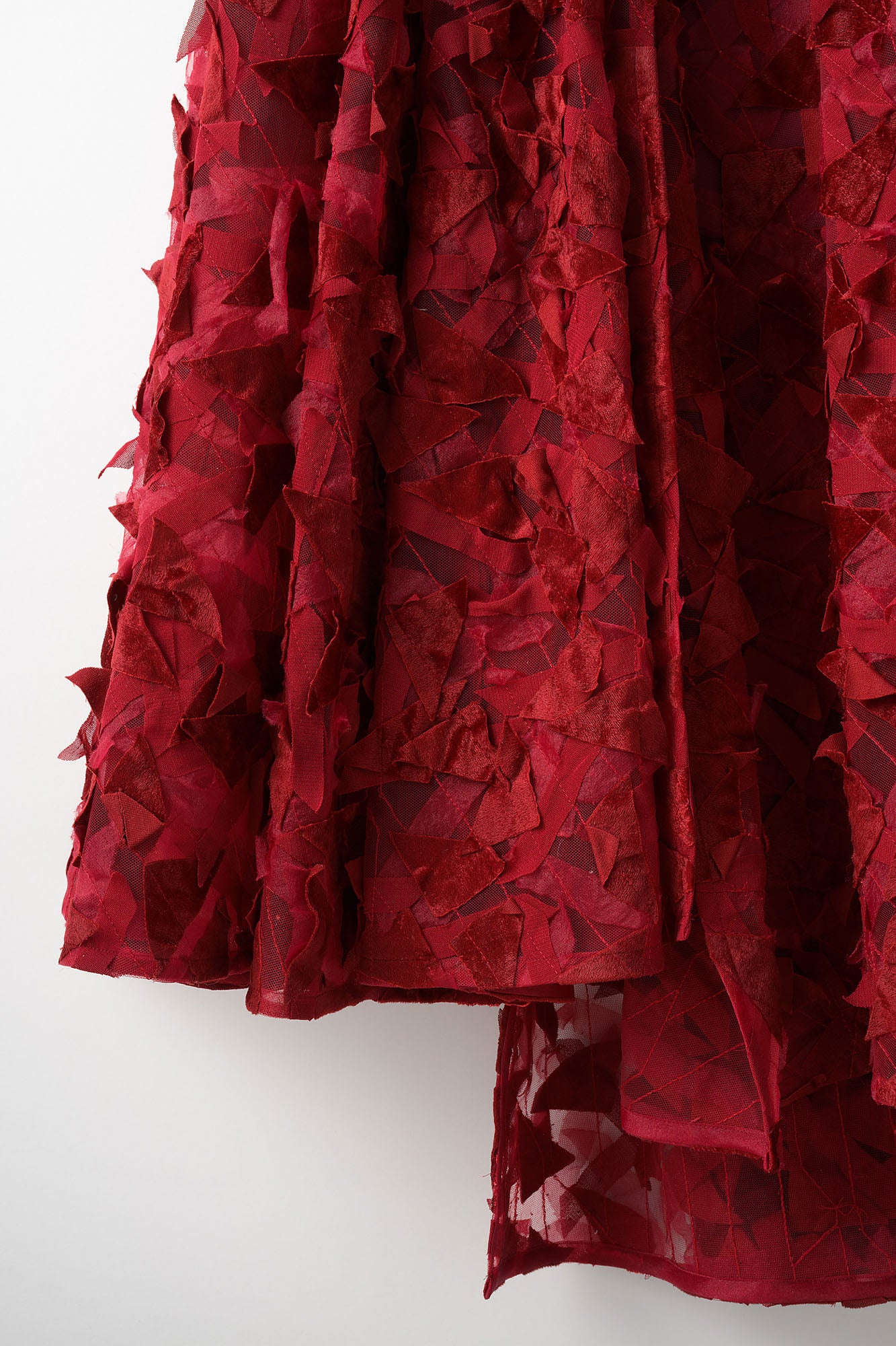 Petals carpet embroidered dress (Red)