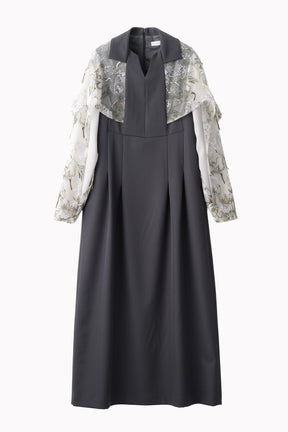 Tears flower lace dress (Gray)