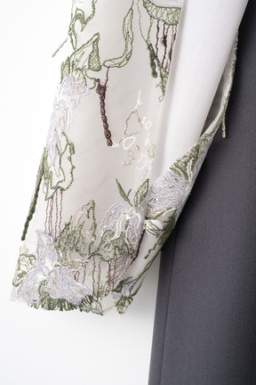 Tears flower lace dress (Gray)