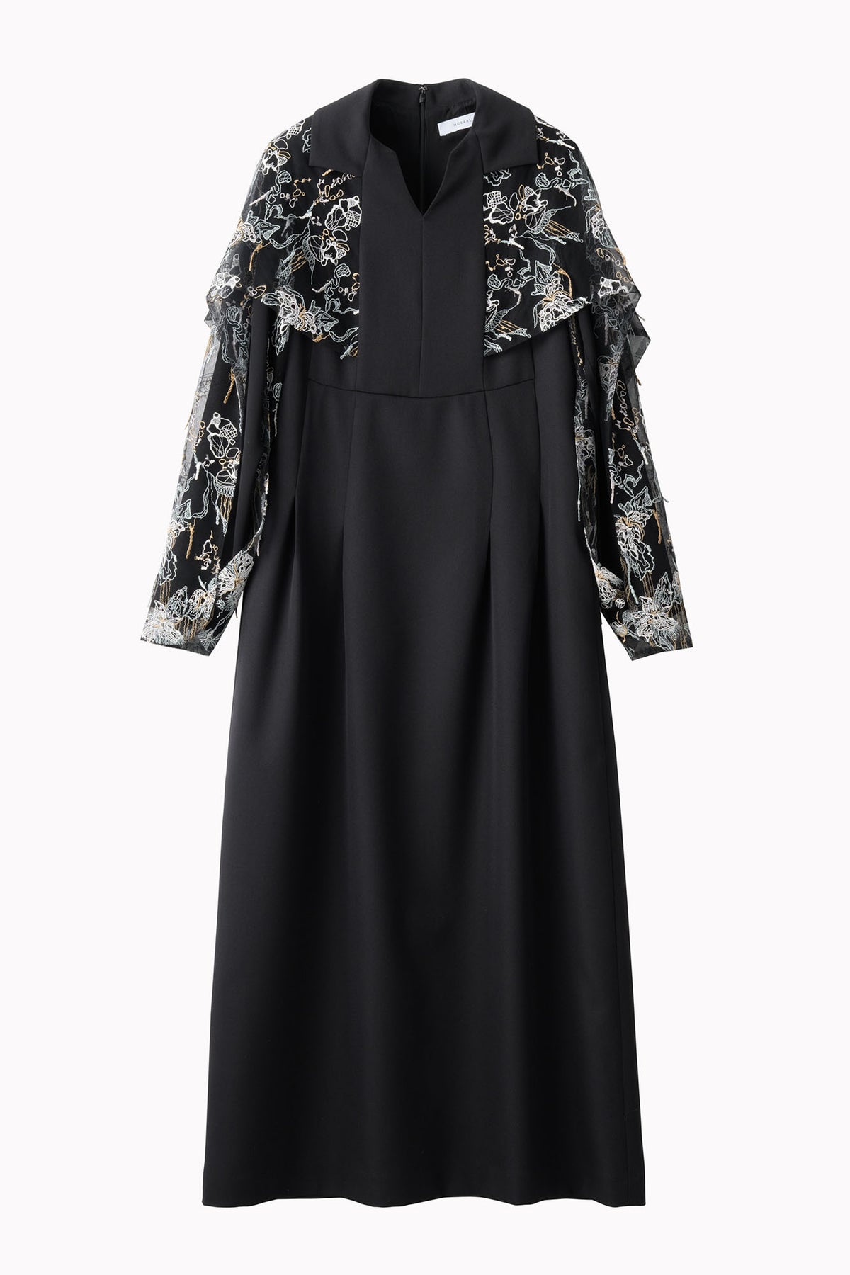 Tears flower lace dress (Black)