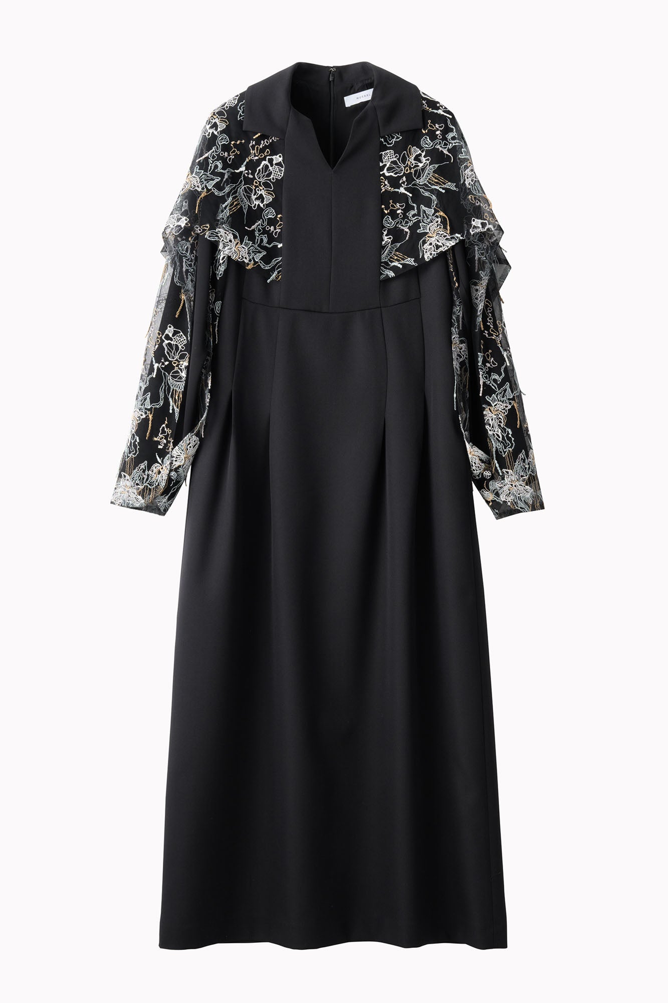 Tears flower lace dress (Black)