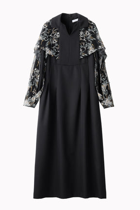 Tears flower lace dress (Black)