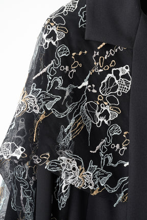 Tears flower lace dress (Black)