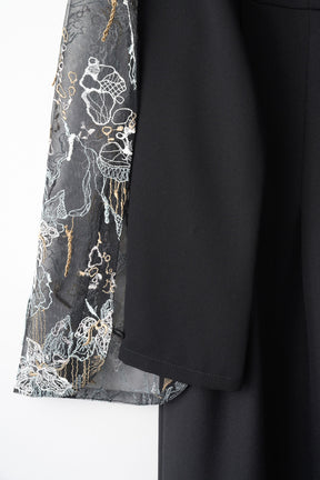 Tears flower lace dress (Black)