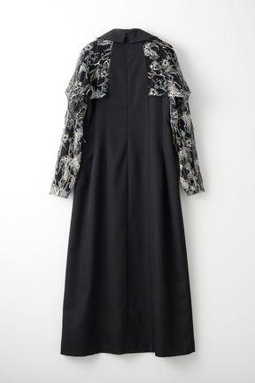 Tears flower lace dress (Black)