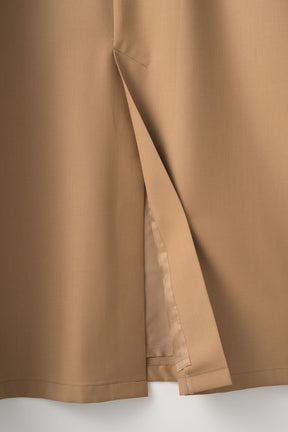 Cape belt dress (Beige)