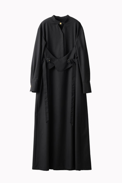 Cape belt dress (Black)