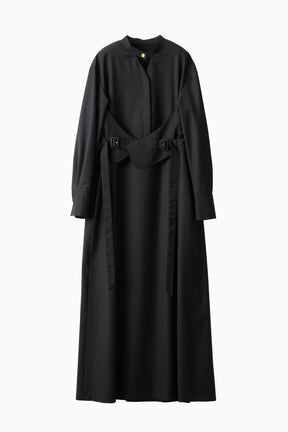 Cape belt dress (Black)