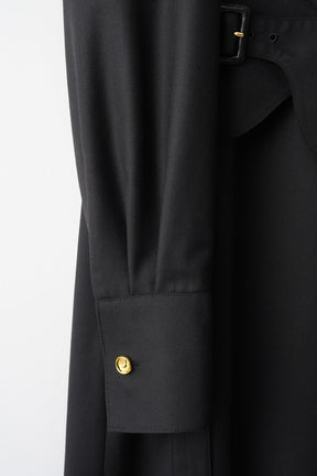 Cape belt dress (Black)