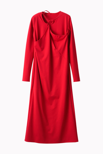 Twist jersey dress (Red)