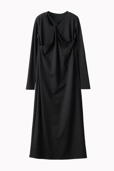 Twist jersey dress (Black)