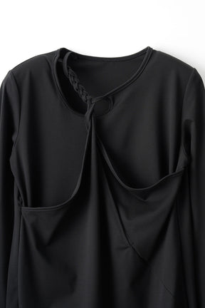 Twist jersey dress (Black)