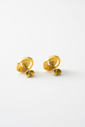 Crack button pierced earring (Gold)