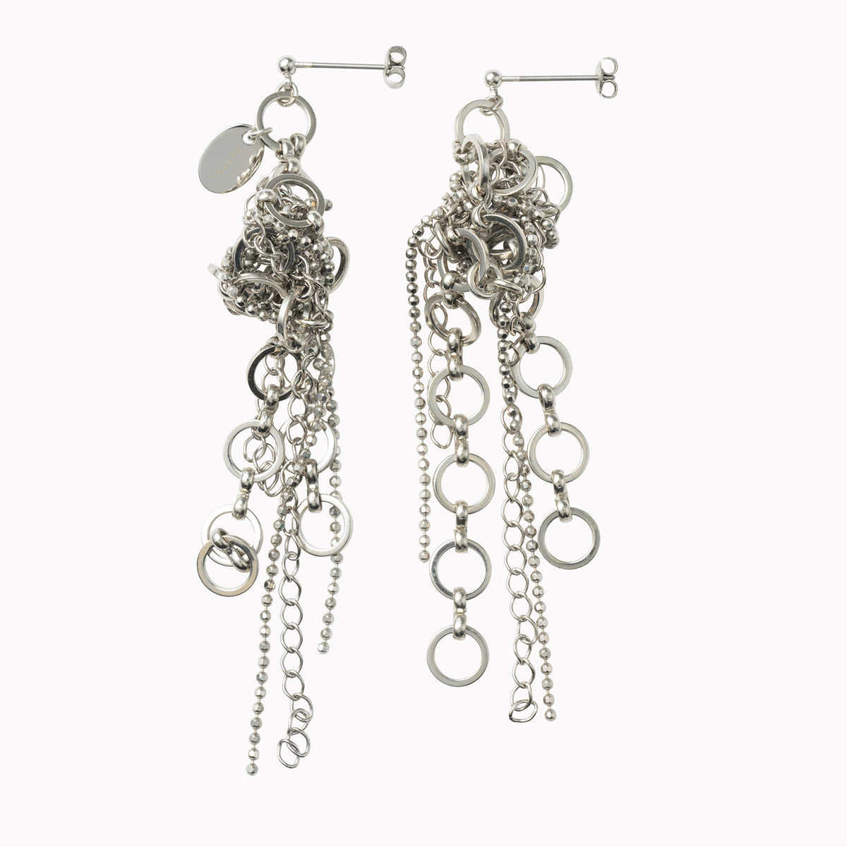 Twist chain pierced earring
