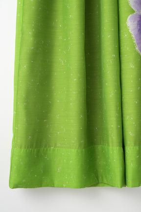 "Poppy" drawing wide slacks (Light green)