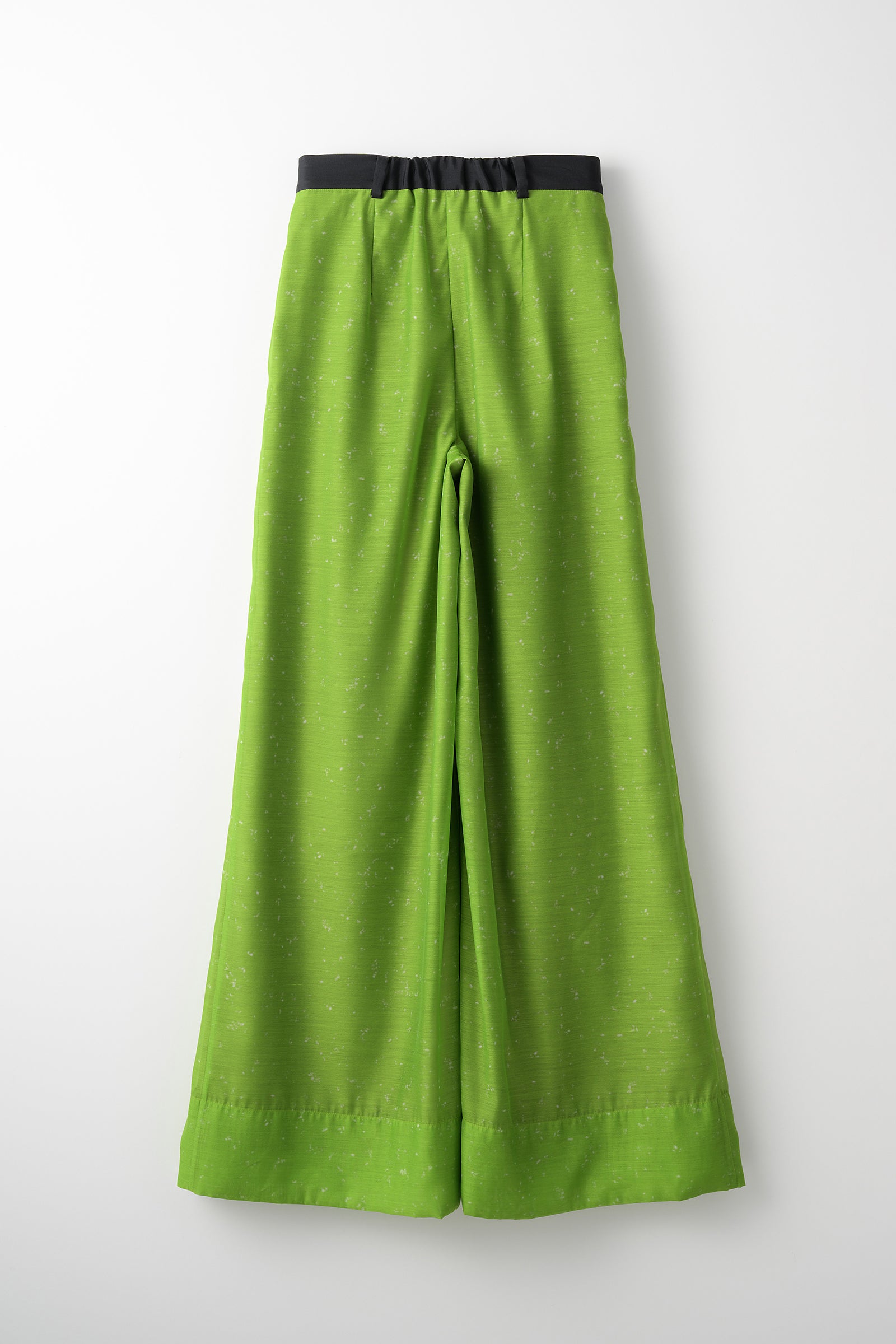 "Poppy" drawing wide slacks (Light green)