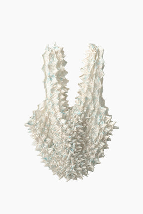 Camouflage flower pointy mini bag (Ivory)