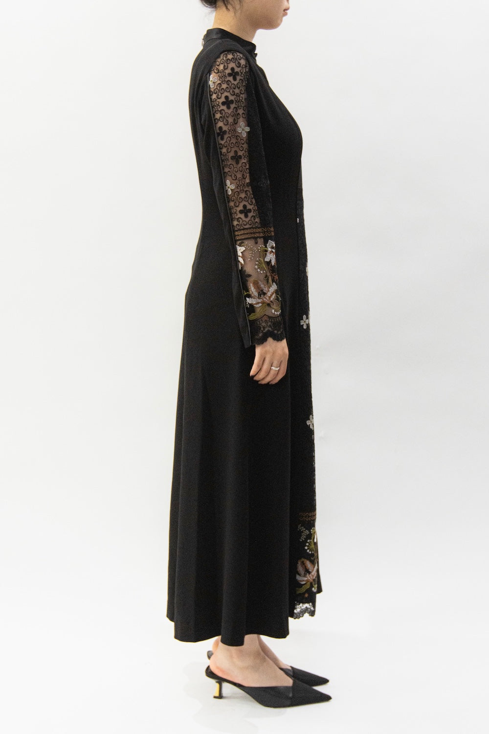 MURRAL Framed flower lace dress (Blue)