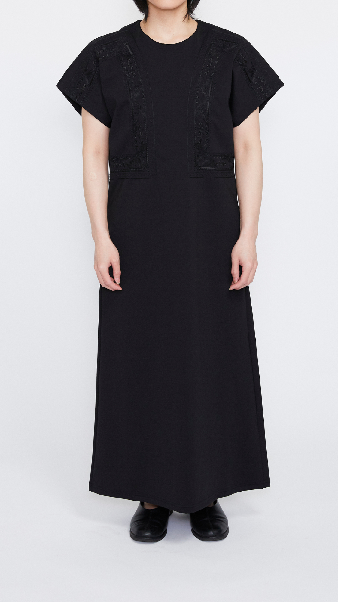 MURRAL Framed embroidered jersey dress (Ash green)