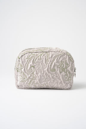 Ice flower embroidery pouch (Ivory)