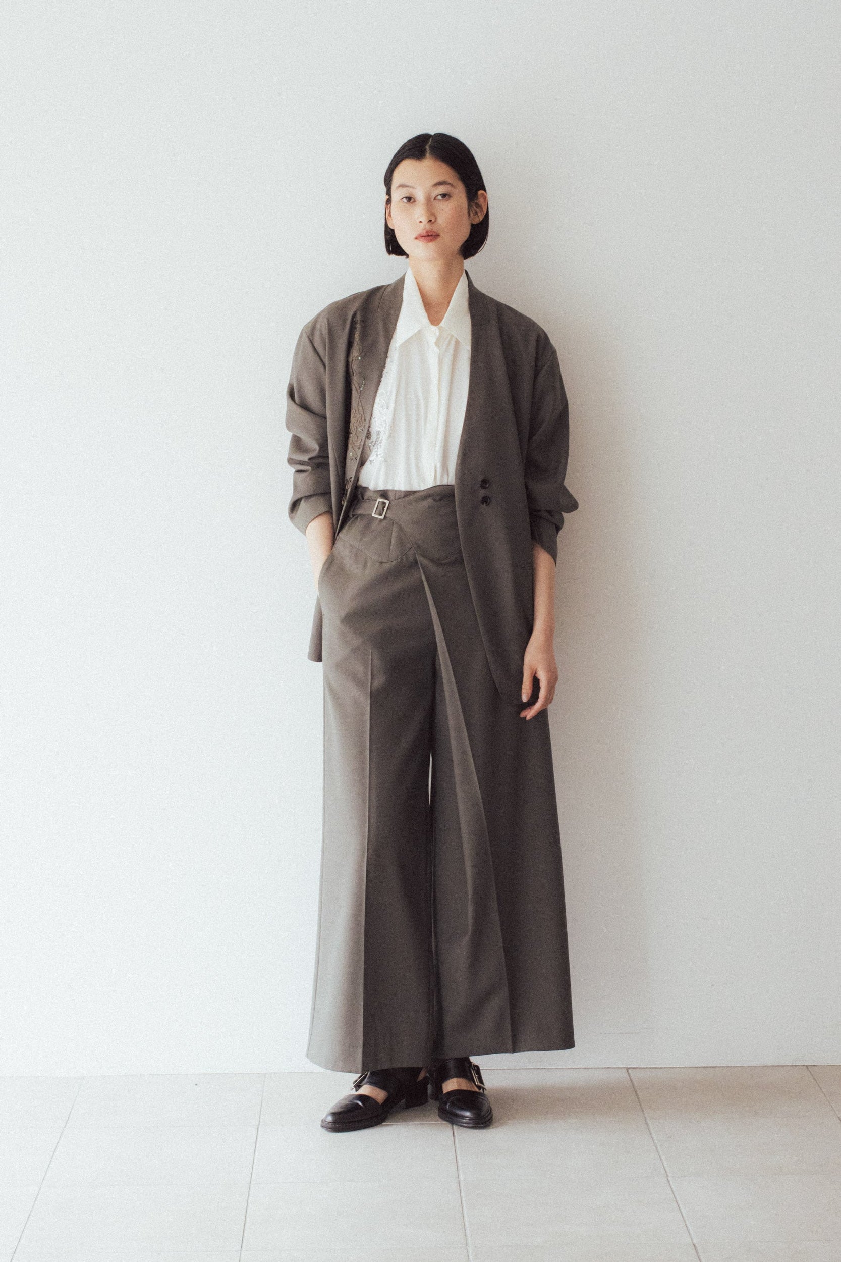 Veil embroidered set up (Khaki)