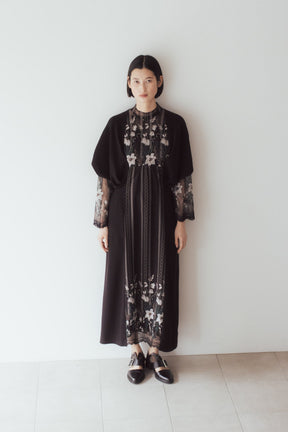 Classic lace dress set (Black)