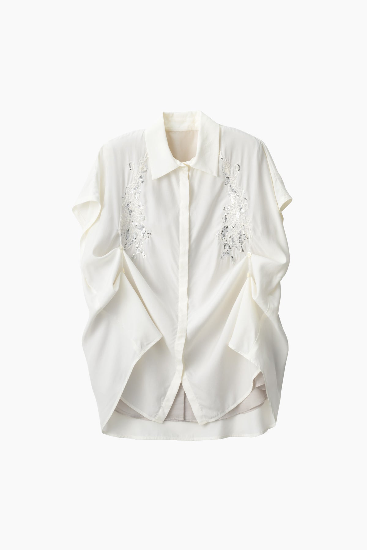 Veil embroidered shirt (White)