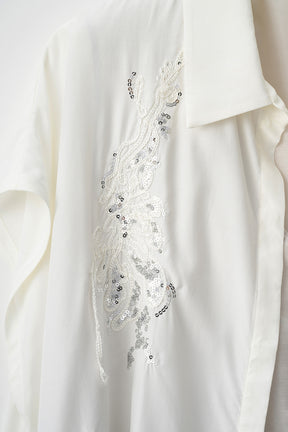Veil embroidered shirt (White)