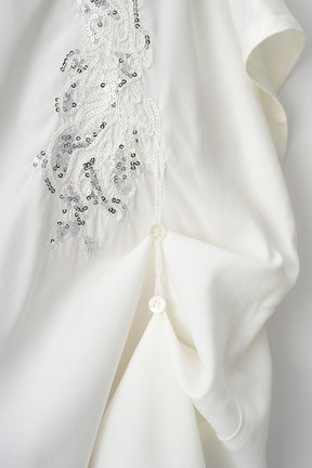 Veil embroidered shirt (White)